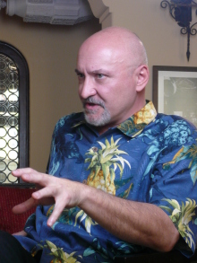 Frank Darabont interviewing for DREW: THE MAN BEHIND THE POSTER.
