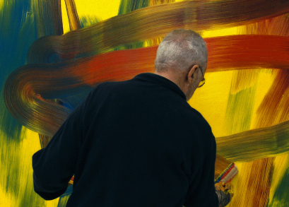 Gerhard Richter working on 