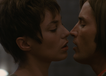 Jane Birkin as Johnny and Joe Dallesandro as Krassky in Serge Gainsbourg's JE T'AIME MOI NON PLUS.
