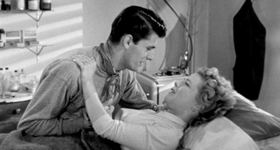 Keefe Brasselle as Guy Richards and Sally Forrest as Carol Williams in Ida Lupino's NEVER FEAR.