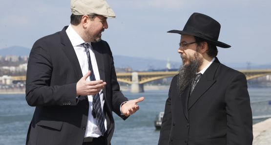 Csanad Szegedi and Rabbi Boruch Oberlander in KEEP QUIET