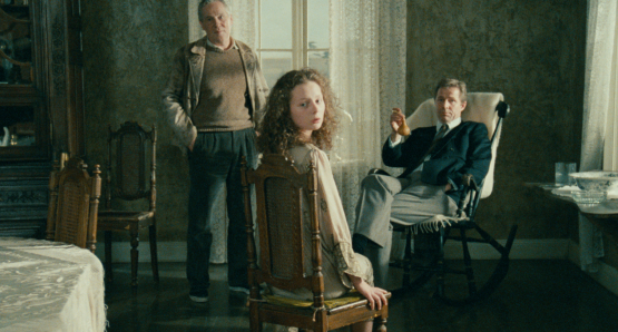 Erland Josephson, Filippa Franzén, and Sven Wollter in Andrei Tarkovsky's THE SACRIFICE.