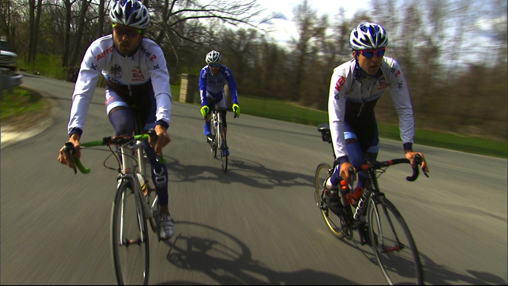 Tim Durrin and friends biking, A Small Good Thing 