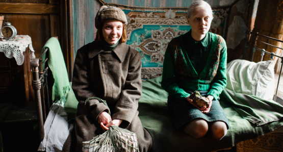 Viktoria Miroshnichenko and Vasilisa Perelygina in a scene from <i>Beanpole</i>, courtesy Kino Lorber