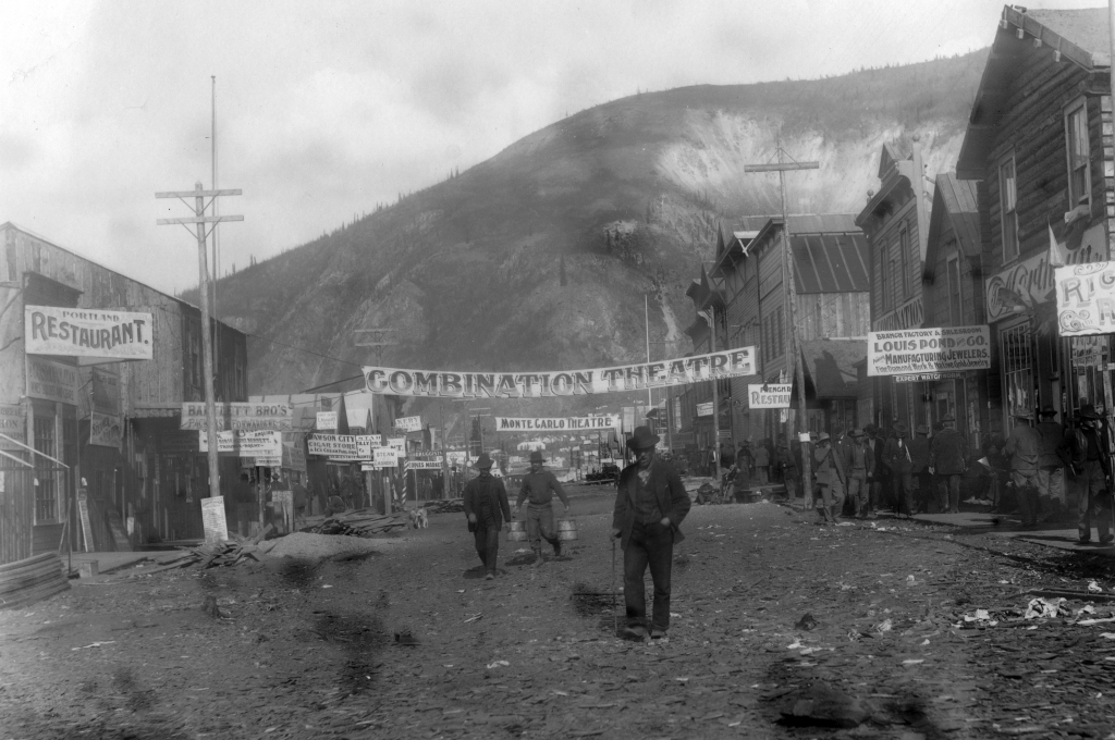 First Avenue in Dawson City, 1898.