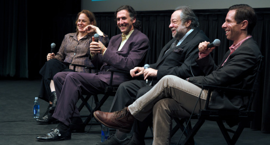Molly Bernstein, Alan Edelstein, Ricky Jay, Scott Foundas at The New York Film Festival world premiere of Deceptive Practice, photo by Joe Holmes