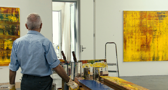Gerhard Richter in his studio