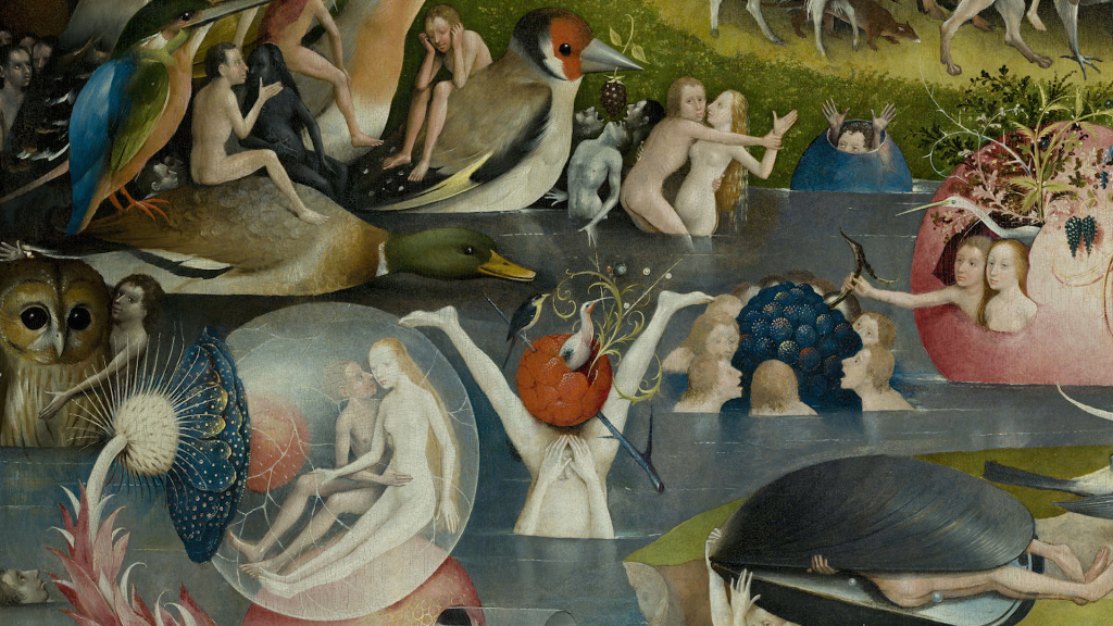 Detail from: The Garden of Earthly Delights circa 1494-1516.  Madrid - Museo Nacional del Prado