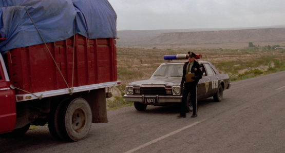 Roberto Sosa in the title role of Alex Cox's HIGHWAY PATROLMAN.