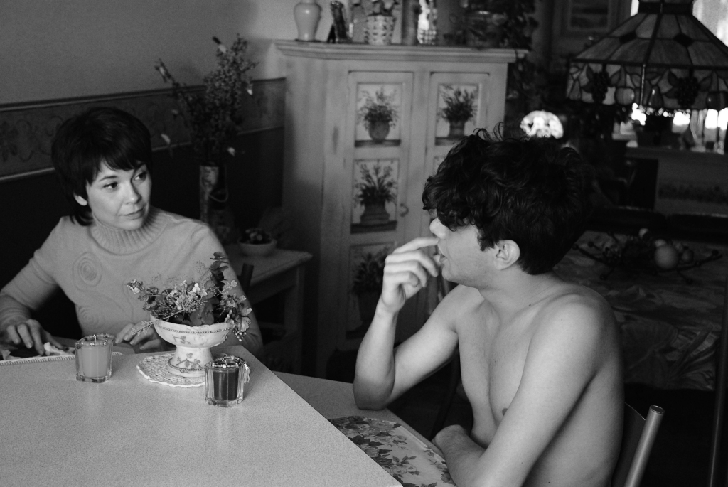 Anne Dorval as Chantale and Xavier Dolan as Hubert in I KILLED MY MOTHER, a film by Xavier Dolan.