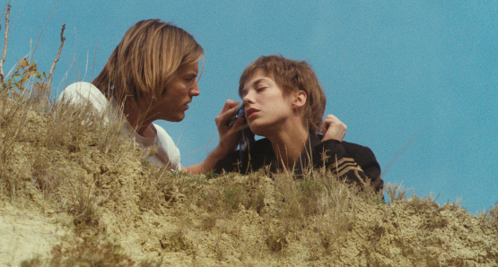 Jane Birkin as Johnny and Joe Dallesandro as Krassky in Serge Gainsbourg's JE T'AIME MOI NON PLUS.