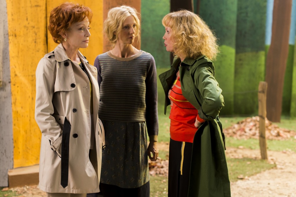 Caroline Sihol as Tamara, Sandrine Kiberlain as Monica, and Sabine Azéma as Kathryn in LIFE OF RILEY, a film by Alain Resnais.