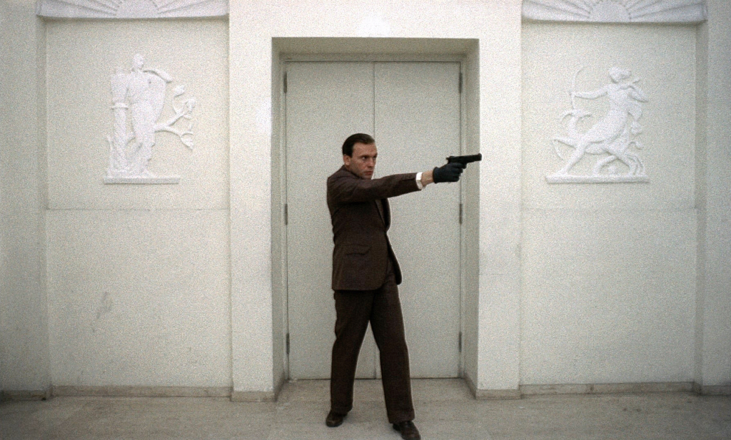 Jean-Louis Trintignant as Marcello Clerici in Bernardo Bertolucci's THE CONFORMIST. The cinematography is by Vittorio Storaro.