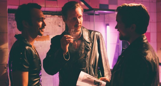 Seumas Sargent, Pekka Strang, and Jakob Oftebro in a scene from <i>Tom of Finland</i>. Photo by Josef Persson, courtesy Kino Lorber.